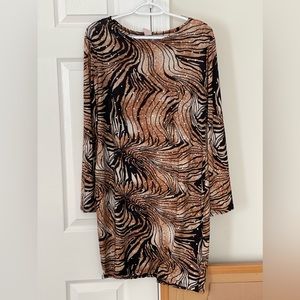 Zebra-Like Sparkle Mini Dress